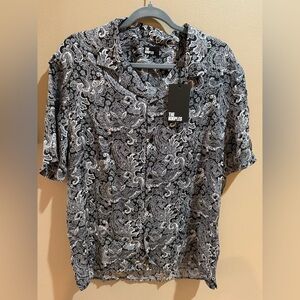 The Kooples Black & White Paisley Viscose Shirt – Size L
Original Price: $175